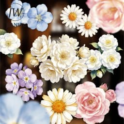 JIANWU Vintage Flower Bloom Landscape Material Collage Scrapbooking Sticker Creative DIY Journal Stationery