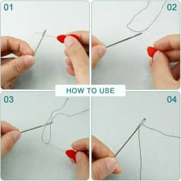40 PCS Large Eye Beading Needles 7 Sizes Sewing Sharp Leather Needle Embroidery Thread with Threaders for Handsewing Art Crafts