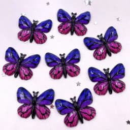 Resin Shiny Colorful Crystal Butterflies Flatback Rhinestone 1 Hole Appliques Ornaments 10pcs Home Figurines decor Crafts