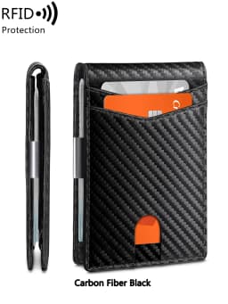 Men's Slim Thin Minimalist Front Pocket Wallets Men RFID Blocking Protected Portable Card Holder 12 Card Multifunctional Wallet