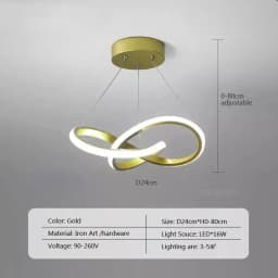Modern LED Pendant Light With Irregular Streamlined Design Creative Small Hanging Light For Bedrooms Dining Rooms Study Rooms