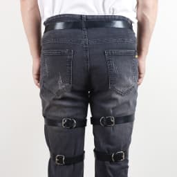 Black Leather Thigh Leg Belt Punk Harness Body Chain Cage Women for Men