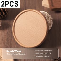2PCS Wooden Coaster Tea Coffee Cup Pad Walnut Durable Heat Resistant Round Bowl Teapot Mat Home Wood Placemats Decor Coasters