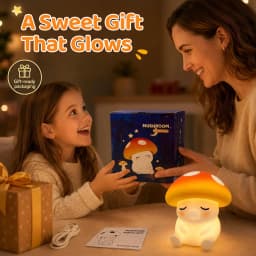 Mushroom Night Light Tap Control Color Changing Silicone Bedside Lamp Rechargeable Cute Nursery Lamp For Birthday Gifts