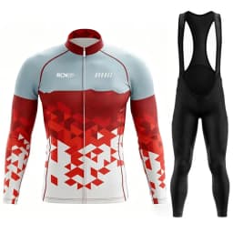 Rvouei Team Autumn Cycling Jersey Bib Pants Set Ropa Ciclismo Bicycle MTB Clothing Road Bike Suit Men Long Sleeve Bicicleta Set