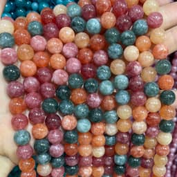 6 8 10MM Natural Stone Jade Chalcedony Round Multicolors Loose Beads For Jewelry Making Diy Charm Bracelets Necklace Accessories