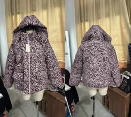 Elegant Printed Cotton Jacket Trouser Women's Set Hooded Thicken Zipper Coat Straight Pants Loose Lady 2026 Winter Autumn Suit