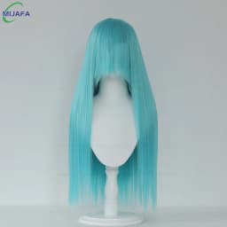 Very High Quality 400g 48 Colors 24Inch 60cm Long Straight Cosplay Wig With Bangs Heat Resistant Hair Anime Wigs + Wig Cap