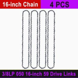 Electric Chainsaw Chain Long-lasting 16" Chain Saw Blade w/ 59 Drive Links 3/8"LP Pitch Premium Alloy Rounded Teeth for Woodwork
