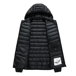 2024 New Men's Lightweight Padded Jackets Autumn Spring Warm Demi-season Hooded Zip-up Parka Black Big Size Coat Male Outerwear