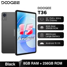 Global Version DOOGEE T36 Android 15 Tablet 8+256GB 12'' FHD+ 90Hz IPS Display Unisoc T620 Octa Core 8800mAh Battery Widevine L1