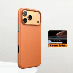 Luxury Business Metal Camera PU Leather Magnetic Case For iPhone 17 16 15 14 Pro Max Magsafe Wireless Charge Shockproof Cover
