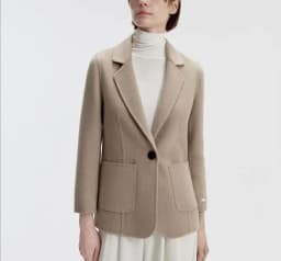 Women's Suit Collar Double-sided Cashmere Wool Coat 2024 Fall Winter Chic Ladies Single Button Loose 100% Woolen Blazer Jackets