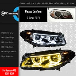 AKD Car Styling Head Lamp for BMW F10 Headlights 2010-2017 520i 525i 530i F18 LED Headlight DRL Projector Lens Auto Accessories