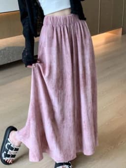 Summer Thin High Waist Wide Leg Ice Silk Skirt Pants Women's Stylish Dyed Korean Style Casual Pants Nine Points High Waist