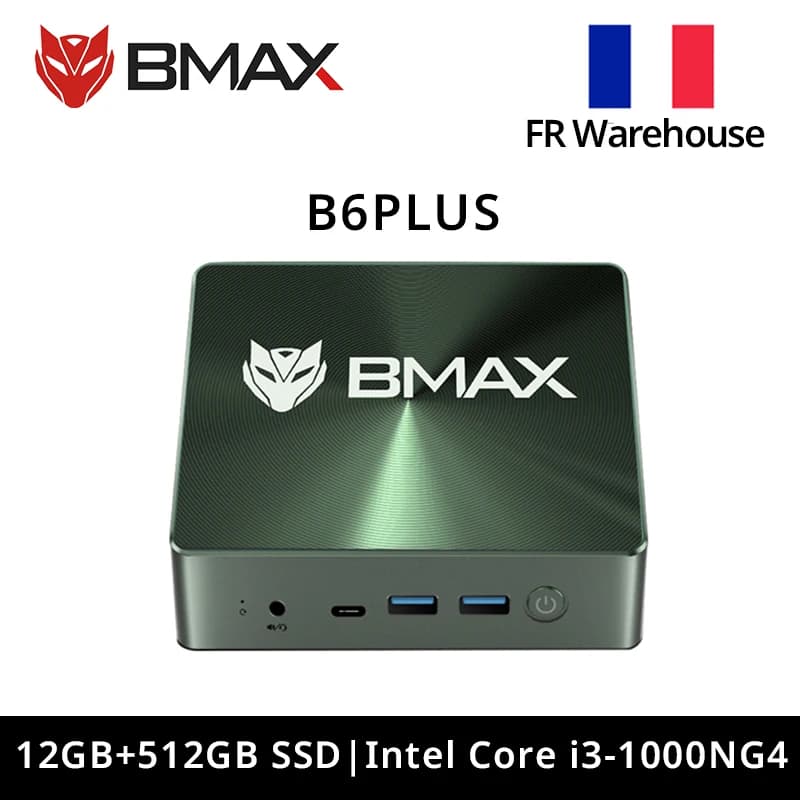 Bmax B6 Plus Mini Pc Intel I3-1000Ng4 Windows 11 Pc 12Gb Ram 512Gb Ssd Wifi 5 USB 3.0 USB * 3 HDMI * 2 Bluetooth Type-C Mini Pc
