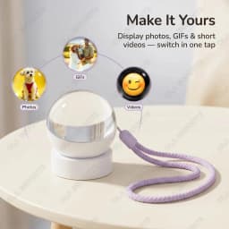 3D Video Crystal Ball E-Badge DIY Art Glass Ball Lamp Spherical Pixel Display 1.65inch Screen Video Player Smart Badge Gift Ht30