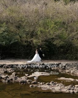 XPAY Elegant Wedding Dresses Korean Customized Corset/Zipper Back Organza Wedding Dresses Reception Dress Bridal Gown 웨딩드레스