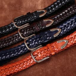 3.5CM Wide Leather Woven Belt Men's First Layer Cowhide Handmade Belt Men's Pin Buckle Versatile Casual Pants Belt