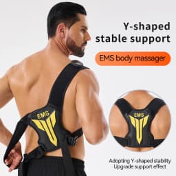 Electric Muscle Stimulator EMS Back Shoulder Vibration Stress Relief Massager Smart Muscle Toner Correct Body Posture USB Charge