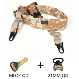 Tactical Adjustable 1/2 Point Crossbody Rope Nylon Rifle Shoulder Strap Outdoor Hunting AR15 Sling with M-system QD+21MM QD