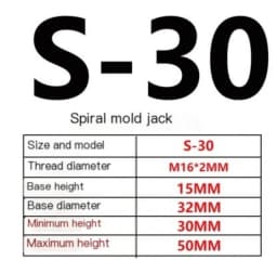Cylindrical Screw Jack Cone Shape Screw Jack Mold Height Hoist Adjust CNC Milling Injection Machine Cushion Block Manual Adapter