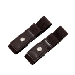 2pcs/set Casual No Buckle Elastic Belt Canvas Adjustable Waist Belt Invisible Pants Buckle Women Men