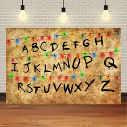 American TV Stranger Theme Background Lights Alphabet Episode Series Vinyl Banner Party Decoration Supplies Photo Prop Baby Gift