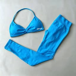 DFHE High Waist Scrunch Butt Leggings Set, Backless Halter Sports Bra, Seamless 2-Piece Yoga Fitness Athletic Wear