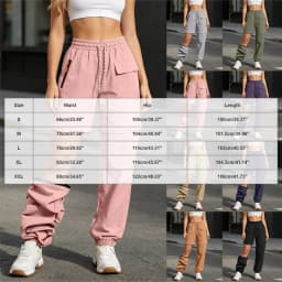 Women Elastic Waist Drawstring Zip Off Pants With Pockets Convertible Quick Dry Detachable Hiking Trousers Athletic Cargo Pants