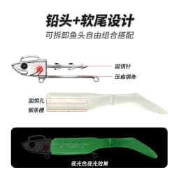 Soft Lure Vibration Jig Head Hooks 30g37g43g Artificial Bait for Perch Pike Bass Fishing Lure Sea Silicon Bait for Fishing