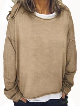 Women's Loose Fit Printed Crew Neck Long Sleeve Mid-Length Sweatshirt Soft Finish Pull On Women's Hoodies And Woman Clothes