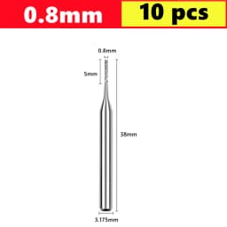10pcs PCB Corn End Milling Cutter 0.5-3.175mm, 3.175mm (1/8) Shank Hard Alloy PCB Milling Cutter CNC Cutting Milling Cutter