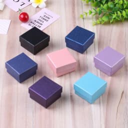 24 Square Jewelry Travel Organizer Gift Box with Black Sponge Eco Friendly Small Favors Ring Storage Box 5x5cm Cardboard Case