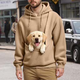 Hot Selling Hoodie 2025 Man Pullover Unisex Cat And Dog Bag Hooded Sweatshirt Pocket Pet Bag Holder Fleece Sweatshirts For Man