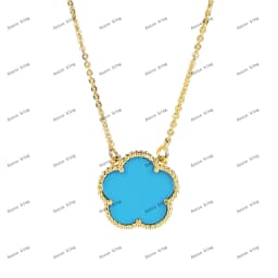 Natural Stone Shell Plant Five Leaf Flower Creative 20 Leaf Pendant Necklace Sweater Chain Women's Advanced Gift Clover