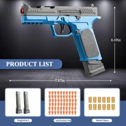 SIG17 Shell Ejecting Soft Bullet Gun, Mechanical Toy Empty Hanging Pistol Outdoor Shooting Game Educational Model Toy for Adult