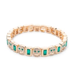 2024 New Gold Color Bangle Happy Elastic Bracelets For Women Beaded Accessory
