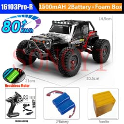 50 or 80KM/H Rc Cars 1/16 Off Drift Road 4WD with LED 2.4G Waterproof Remote Control Monster Truck for Adults and Kids Toy Gift