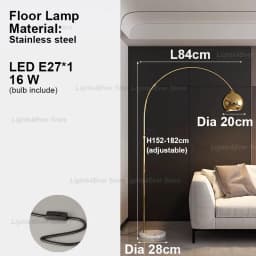 LED E27 Chrome Stainless Steel OZ0105 Floor Lamps Classical Home-applicants Elegant Indoor Light Wrm Home Decor