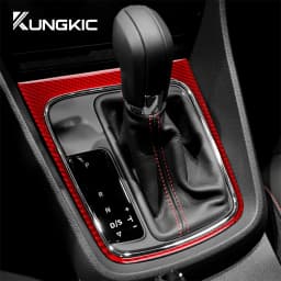 Real Soft Carbon Fiber Sticker For Seat Leon MK3 2013 2014 2015 LHD RHD Car Gear Shift Frame Panel Trim Interior Accessories