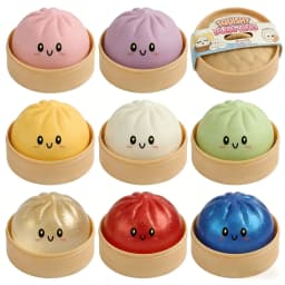 New 9 Styles Glitter Dumpling Glitter Dumpling Squishy with Box Dumplings Sensory Squeeze Toy for Stress Relief