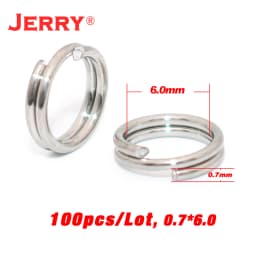 Jerry Stainless Steel Fishing Split Rings Hard Bait Flat Ring Connector Spoon Lure Double Loop 100pcs Fishing Accessories Tackle