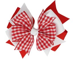 NEW Plaid Bows 4INCH School Hair Bows First Day Gingham Ribbon Stacked Bow Hair Clip Hairpin For Baby Girl Accessories