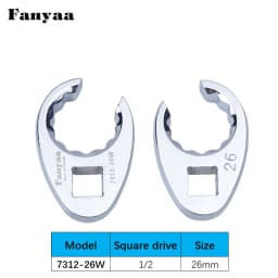 Fanyaa Flare Nut Clamp Tool Plum Open End Tubing Wrench Head 1/2 Inch 20-32mm Individual Hand Tool Fully Polished Chrome Plated