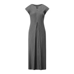 Miyake Fold 2024 Fall New Slimming V-neck French Dress For Women Advanced Short-sleeved Waist Elegant Commuter Dress