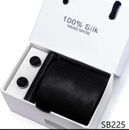 Classic Style 65 Colors Sales Silk Tie Handkerchief Cufflink Set Men Necktie Box Solid Color Sky Blue Fit Wedding Office Cravat