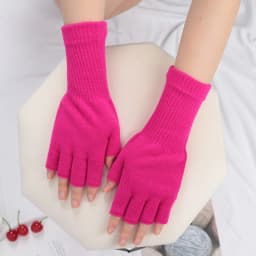 Long Gloves Black Fingerless Knitted Gloves for Men Women Warm Stretch Elastic Fashion Winter Outdoor Mitten Cycling Accessories