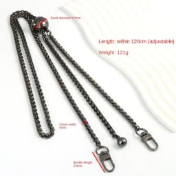 120cm Handle Replacement Metal Purse Chain Strap for Handbag Shoulder Crossbody Bag Chain Strap with Length Adjustable Ball