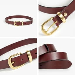 BEAUTODAY Belts Women Cow Leather Strap Solid Color Oval Buckle Ladies Modern Fashion Jeans Dress Accessories Waistband 91054